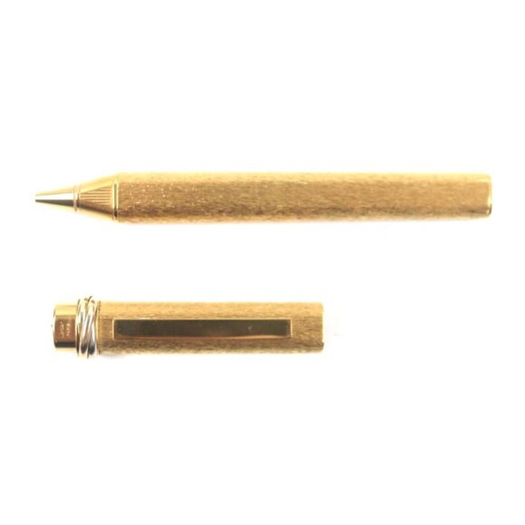 Cartier Vintage Trinity Ballpoint Pen With All Over Design Cap Style Gold main image 5